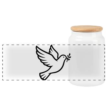 Branche de la Colombe de la Paix Paix - Boîte à biscuits avec couvercle en bois - blanc - Devant