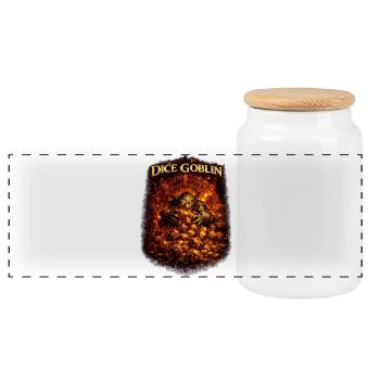 Dice Goblin T-Shirt – Dice & Role Play - Panoramic Cookie Jar with Wooden Lid - white - Front
