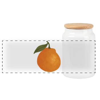 Sunlit Orange Sketch Tee - Panoramic Cookie Jar with Wooden Lid - white - Front