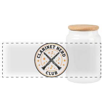 Club des nerds de clarinettes | Humour musicien - Boîte à biscuits avec couvercle en bois - blanc - Devant