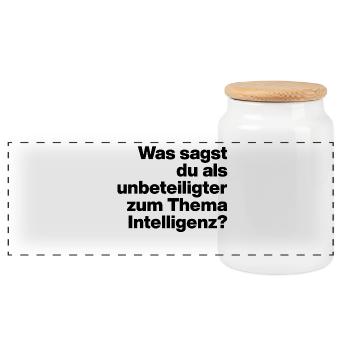 QUE DITES-VOUS AU RENSEIGNEMENT EN TANT QUE SPECTATEUR ? - Boîte à biscuits avec couvercle en bois - blanc - Devant