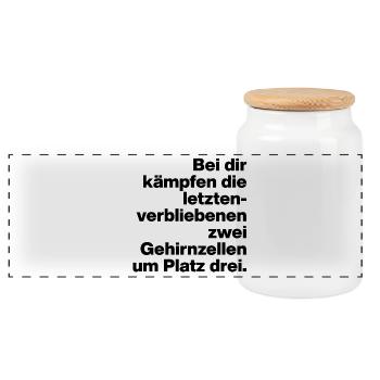 BRAIN TEASERS, SARCASM, CHEEKY FIGHT WITH YOU - Panoramic Cookie Jar with Wooden Lid - white - Front