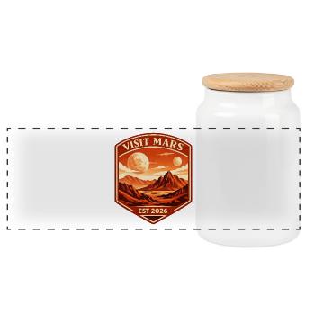 Affiche de voyage du parc national vintage Visit Mars - Boîte à biscuits avec couvercle en bois - blanc - Devant