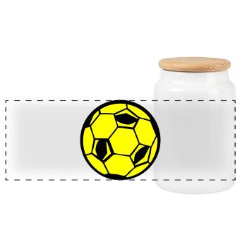 Soccer Fußball - Panoramic Cookie Jar with Wooden Lid - white - Front