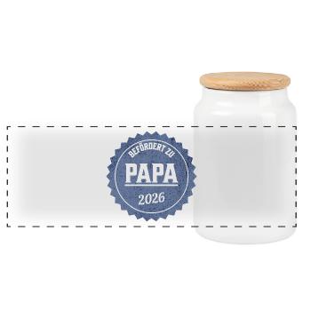 Dad 2026 Promotion - Panoramic Cookie Jar with Wooden Lid - white - Front