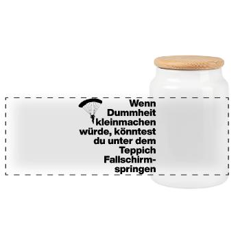 STUPIDITÉ, STUPIDITÉ, DISS, SARCASME, COQUIN, CADEAU - Boîte à biscuits avec couvercle en bois - blanc - Devant