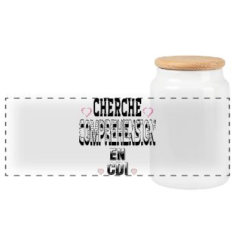 Cherche Compréhension en CDI - Boîte à biscuits avec couvercle en bois - blanc - Devant