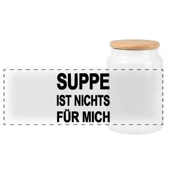 Soup - Panoramic Cookie Jar with Wooden Lid - white - Front