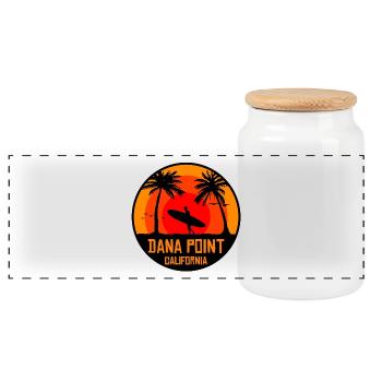 Coucher de soleil sur les surfs de Dana Point - Boîte à biscuits avec couvercle en bois - blanc - Devant