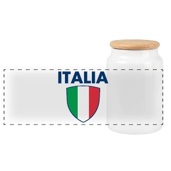 Italy Coat of Arms - Italy - Italia - Panoramic Cookie Jar with Wooden Lid - white - Front
