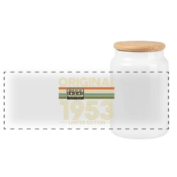 1953 Limited Edition Retro-Kassette - Panorama Keksdose mit Holzdeckel - Weiß - Vorne