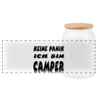 Camper - Panorama Keksdose mit Holzdeckel - Weiß - Vorne
