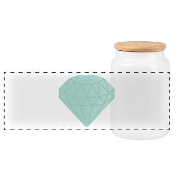 Mint Geometrischer Diamant - Panorama Keksdose mit Holzdeckel - Weiß - Vorne