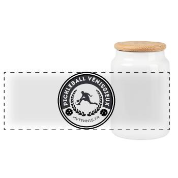 LOGO MVT PICKLEBALL - Boîte à biscuits avec couvercle en bois - blanc - Devant