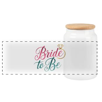 Bride To Be - Panorama Keksdose mit Holzdeckel - Weiß - Vorne