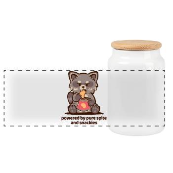 Angetrieben von purem Groll und Snacks - Panorama Keksdose mit Holzdeckel - Weiß - Vorne