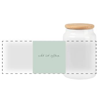 real is rare – minimalist quote poster - Panoramic Cookie Jar with Wooden Lid - white - Front