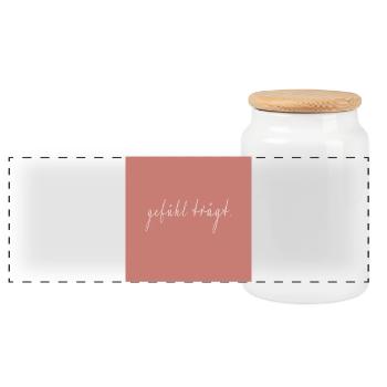 gefühl trägt Typografie Poster Spruch - Panorama Keksdose mit Holzdeckel - Weiß - Vorne