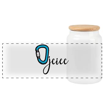 Père de la randonnée alpiniste - Boîte à biscuits avec couvercle en bois - blanc - Devant