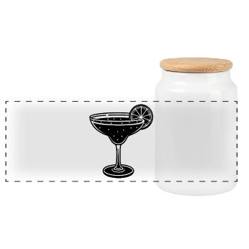 Margaritas - Panorama Keksdose mit Holzdeckel - Weiß - Vorne