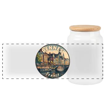 Erleben Sie Rennes in Frankreich, eine charmante französische Stadt - Panorama Keksdose mit Holzdeckel - Weiß - Vorne