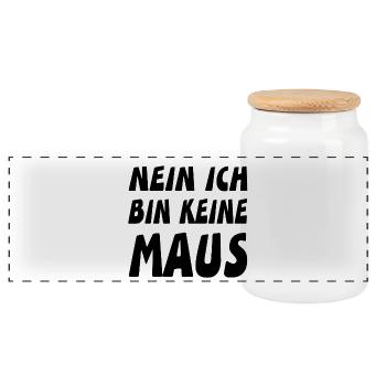 Maus - Panorama Keksdose mit Holzdeckel - Weiß - Vorne