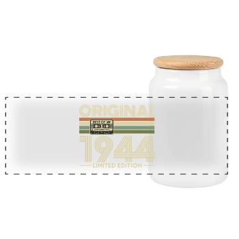 Original 1944 Limited Edition Retro - Panorama Keksdose mit Holzdeckel - Weiß - Vorne