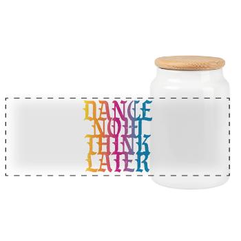 Danse maintenant, réfléchis plus tard - Boîte à biscuits avec couvercle en bois - blanc - Devant
