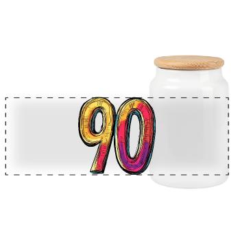 90 Nombre Coloré - Boîte à biscuits avec couvercle en bois - blanc - Devant