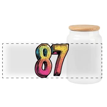 87 Nombre Coloré - Boîte à biscuits avec couvercle en bois - blanc - Devant