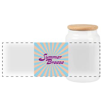 Summer Breeze Retro Typo - Panorama Keksdose mit Holzdeckel - Weiß - Vorne