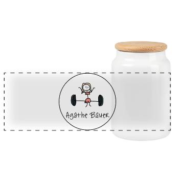 Agathe Power Bauer - Panoramic Cookie Jar with Wooden Lid - white - Front