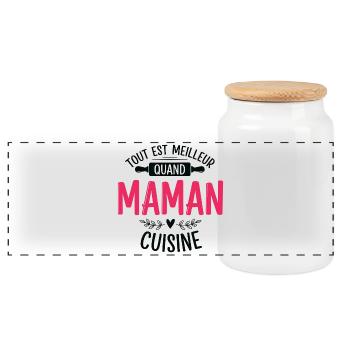 Geschenk für Mama Originalgeschenk - Panorama Keksdose mit Holzdeckel - Weiß - Vorne