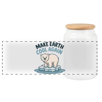 Polar Bear : Rendre la Terre à nouveau cool - Boîte à biscuits avec couvercle en bois - blanc - Devant