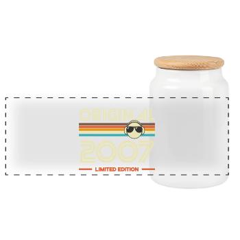 Original 2007 Edition Limitee Retro Stripes - Boîte à biscuits avec couvercle en bois - blanc - Devant