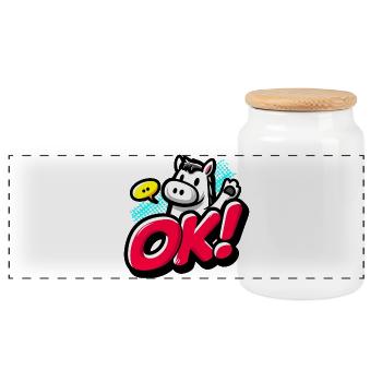 OK Pony - Panorama Keksdose mit Holzdeckel - Weiß - Vorne