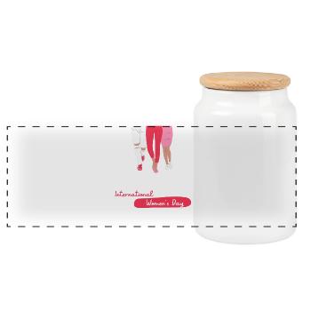 Hobby Mode On - Boîte à biscuits avec couvercle en bois - blanc - Devant