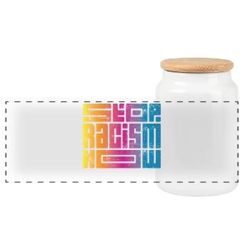 Arrêtez le racisme maintenant - Boîte à biscuits avec couvercle en bois - blanc - Devant