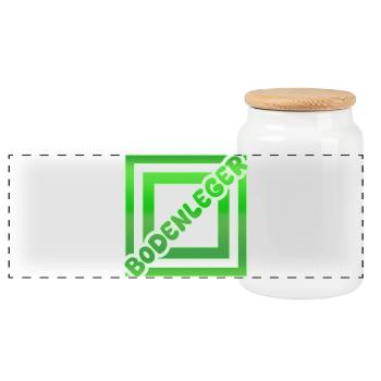 Flooring installer as a vocation - Panoramic Cookie Jar with Wooden Lid - white - Front