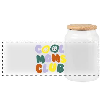 Club des mamans cool - Boîte à biscuits avec couvercle en bois - blanc - Devant