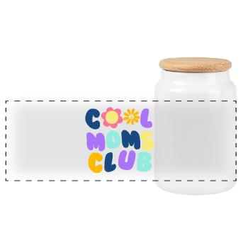 Cool Moms Club No1 - Panorama Keksdose mit Holzdeckel - Weiß - Vorne