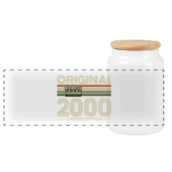 Originale Limited Edition von 2000 - Panorama Keksdose mit Holzdeckel - Weiß - Vorne