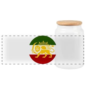 Free Iran - Panoramic Cookie Jar with Wooden Lid - white - Front