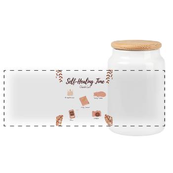 hobby day - Boîte à biscuits avec couvercle en bois - blanc - Devant