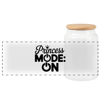 Princess Mode Design - Panoramic Cookie Jar with Wooden Lid - white - Front