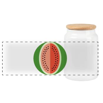 watermelon - Panorama Keksdose mit Holzdeckel - Weiß - Vorne