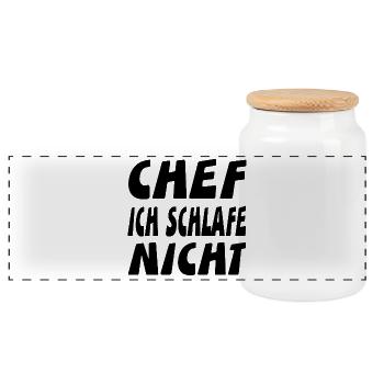 Chef - Panorama Keksdose mit Holzdeckel - Weiß - Vorne