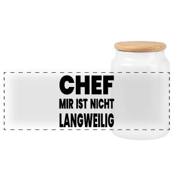 Chef - Panorama Keksdose mit Holzdeckel - Weiß - Vorne