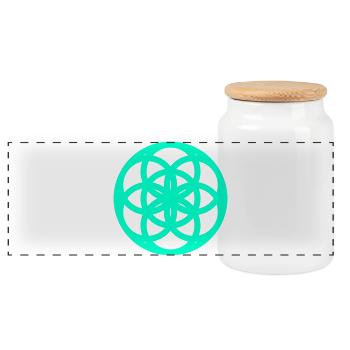 Topological matrix abstract geometry - Panoramic Cookie Jar with Wooden Lid - white - Front