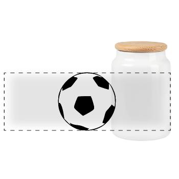 Soccer - Panoramic Cookie Jar with Wooden Lid - white - Front